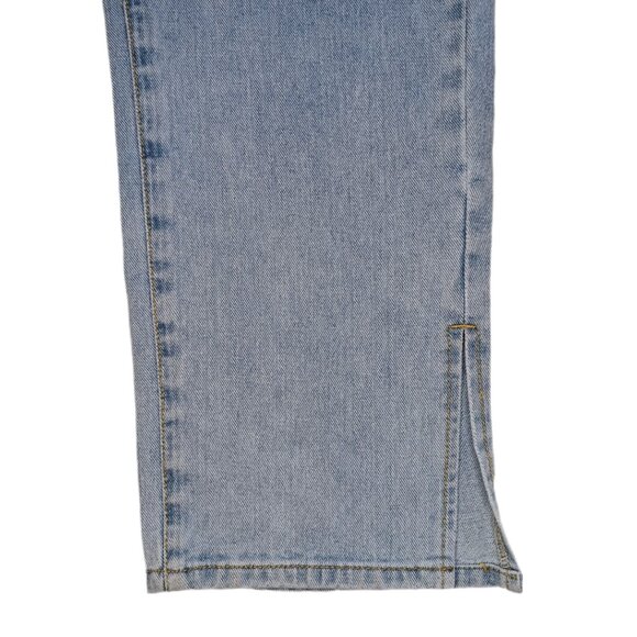 Pretty Little Thing Womens Size 10 Jeans Light Blue Wash Split Hem High Rise - Picture 3 of 9